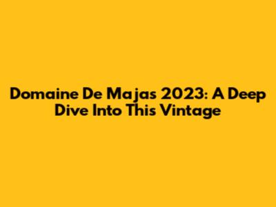 Domaine De Majas 2023: A Deep Dive Into This Vintage