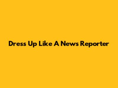 Dress Up Like A News Reporter