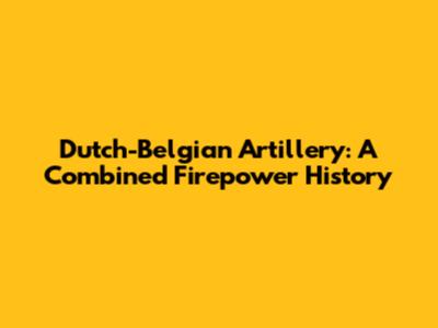 Dutch-Belgian Artillery: A Combined Firepower History