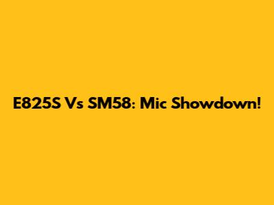 E825S Vs SM58: Mic Showdown!