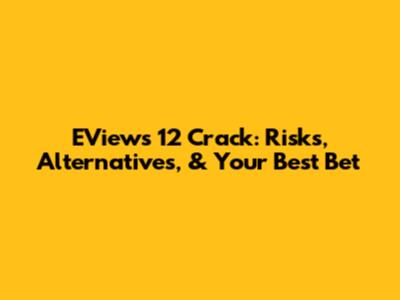 EViews 12 Crack: Risks, Alternatives, & Your Best Bet