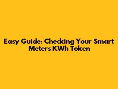 Easy Guide: Checking Your Smart Meter's KWh Token