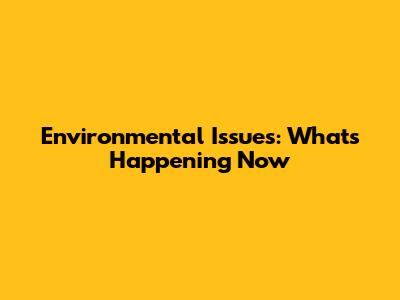Environmental Issues: What's Happening Now