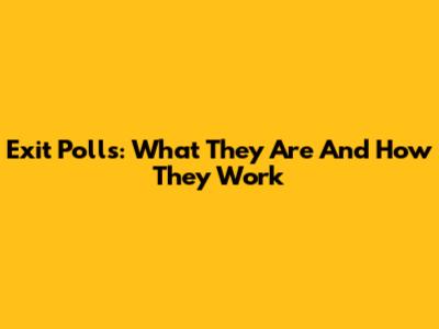 Exit Polls: What They Are And How They Work