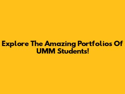 Explore The Amazing Portfolios Of UMM Students!