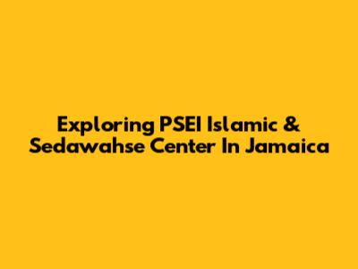 Exploring PSEI Islamic & Sedawahse Center In Jamaica