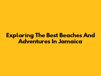 Exploring The Best Beaches And Adventures In Jamaica