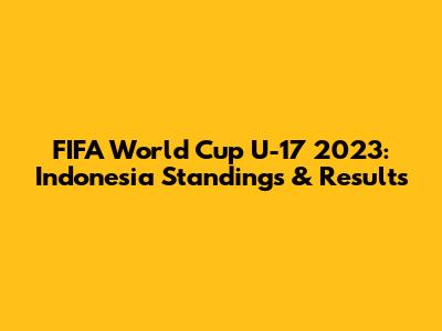 FIFA World Cup U-17 2023: Indonesia Standings & Results