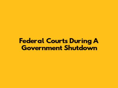 Federal Courts During A Government Shutdown