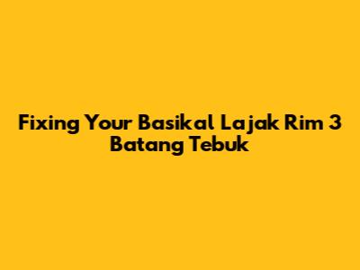 Fixing Your Basikal Lajak Rim 3 Batang Tebuk