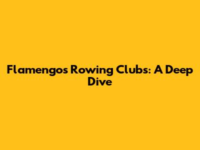 Flamengo's Rowing Clubs: A Deep Dive