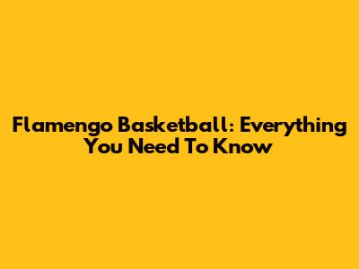 Flamengo Basketball: Everything You Need To Know