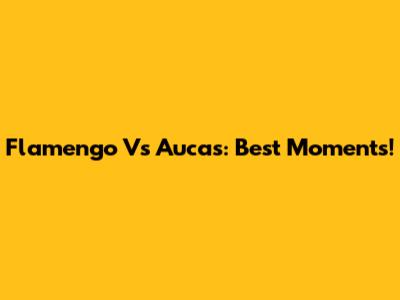 Flamengo Vs Aucas: Best Moments!