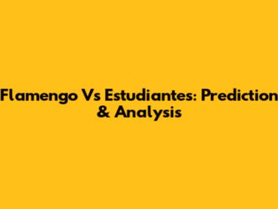 Flamengo Vs Estudiantes: Prediction & Analysis