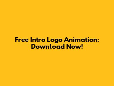 Free Intro Logo Animation: Download Now!