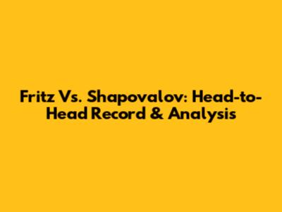 Fritz Vs. Shapovalov: Head-to-Head Record & Analysis