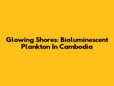 Glowing Shores: Bioluminescent Plankton In Cambodia