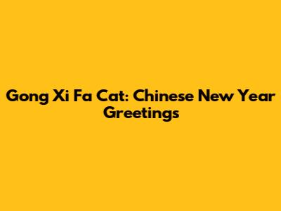 Gong Xi Fa Cat: Chinese New Year Greetings