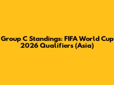 Group C Standings: FIFA World Cup 2026 Qualifiers (Asia)