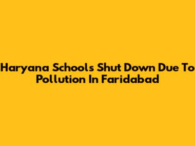 Haryana Schools Shut Down Due To Pollution In Faridabad