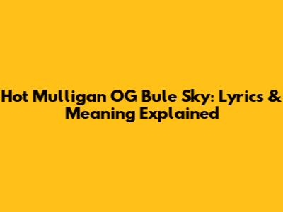 Hot Mulligan OG Bule Sky: Lyrics & Meaning Explained