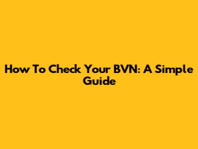 How To Check Your BVN: A Simple Guide