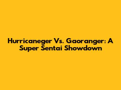 Hurricaneger Vs. Gaoranger: A Super Sentai Showdown