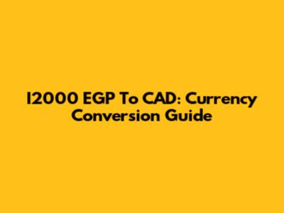 I2000 EGP To CAD: Currency Conversion Guide
