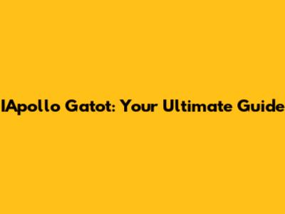 IApollo Gatot: Your Ultimate Guide