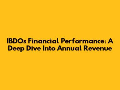 IBDO's Financial Performance: A Deep Dive Into Annual Revenue