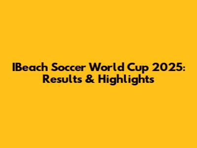 IBeach Soccer World Cup 2025: Results & Highlights