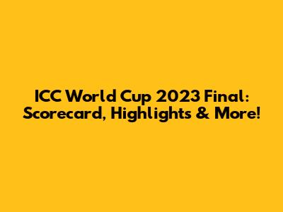 ICC World Cup 2023 Final: Scorecard, Highlights & More!