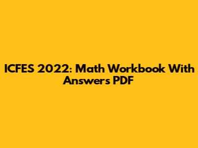 ICFES 2022: Math Workbook With Answers PDF