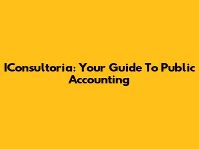 IConsultoria: Your Guide To Public Accounting