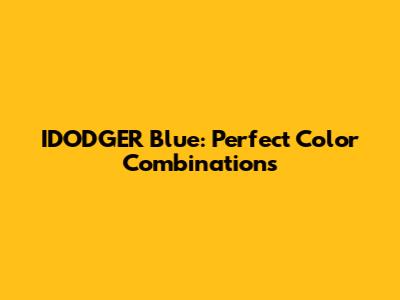IDODGER Blue: Perfect Color Combinations