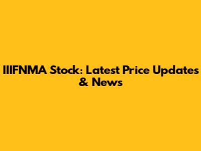 IIIFNMA Stock: Latest Price Updates & News