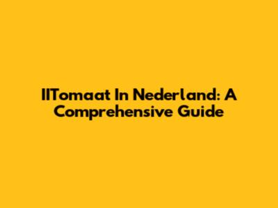 IITomaat In Nederland: A Comprehensive Guide