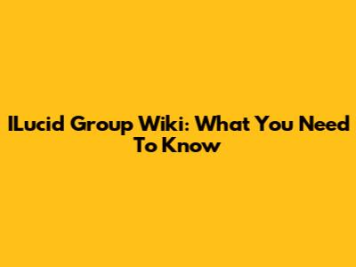 ILucid Group Wiki: What You Need To Know