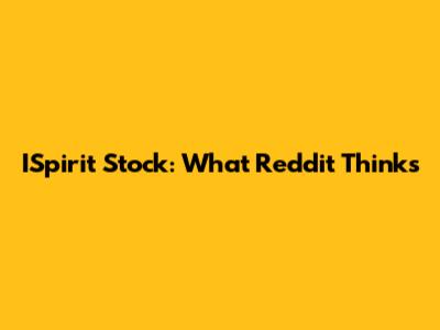 ISpirit Stock: What Reddit Thinks
