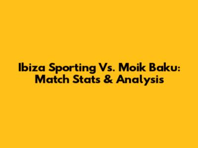 Ibiza Sporting Vs. Moik Baku: Match Stats & Analysis