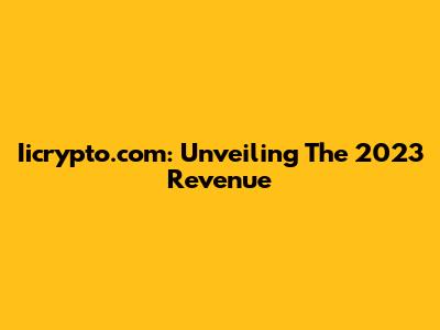 Iicrypto.com: Unveiling The 2023 Revenue