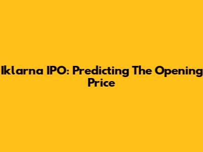 Iklarna IPO: Predicting The Opening Price