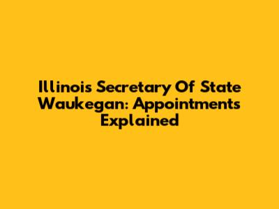 Illinois Secretary Of State Waukegan: Appointments Explained