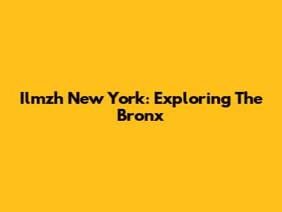 Ilmzh New York: Exploring The Bronx