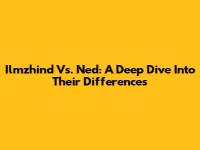 Ilmzhind Vs. Ned: A Deep Dive Into Their Differences