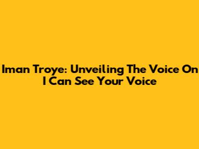 Iman Troye: Unveiling The Voice On 'I Can See Your Voice'