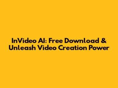 InVideo AI: Free Download & Unleash Video Creation Power