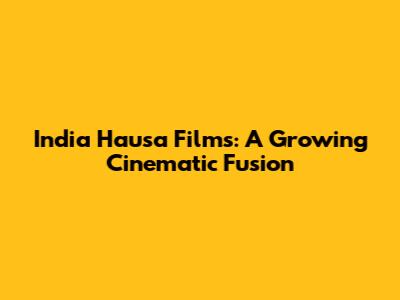 India Hausa Films: A Growing Cinematic Fusion