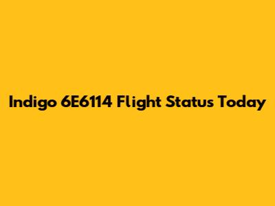 Indigo 6E6114 Flight Status Today