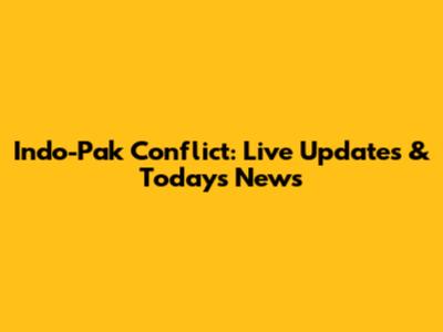 Indo-Pak Conflict: Live Updates & Today's News
